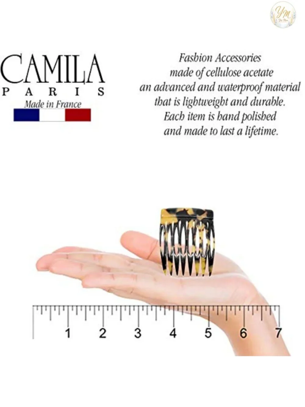 French Hair Side Comb Handmade Cellulose Acetate Strong Hold Hair Clips for